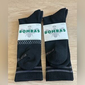 Bombas Men’s Black Crew Socks Size XL  2 Pairs